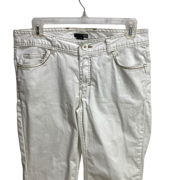 H&M White Bootcut Jeans Size 10 Women's Denim Pants Casual Comfortable - Picture 5 of 10